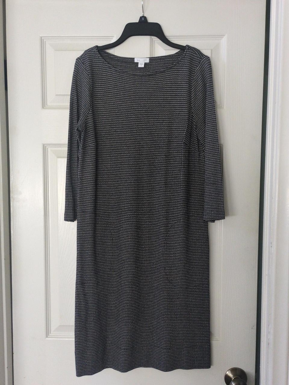 J. Jill Black and White Patterned Midi Dress